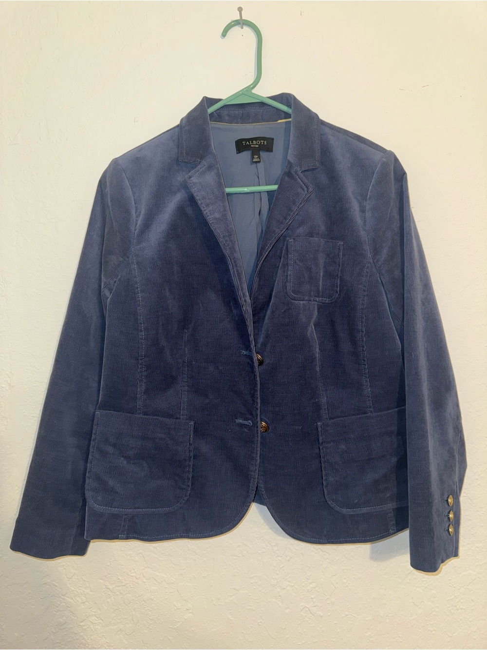 Talbots Navy Blue Women's Corduroy Blazer Jacket